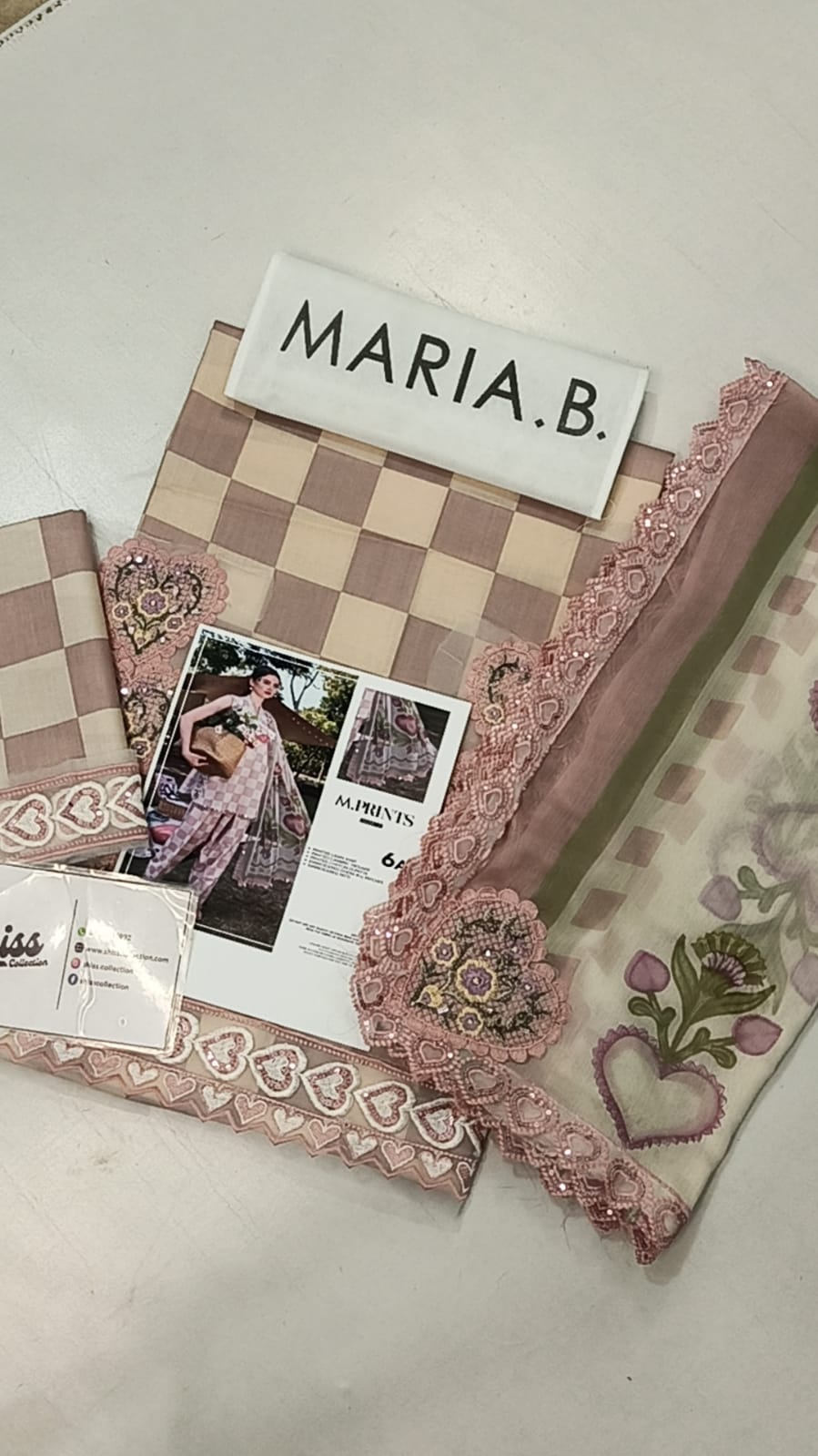 Maria B.Mprint Light Pink Lawn Summer'26 Embroidered 3Piece Unstitched