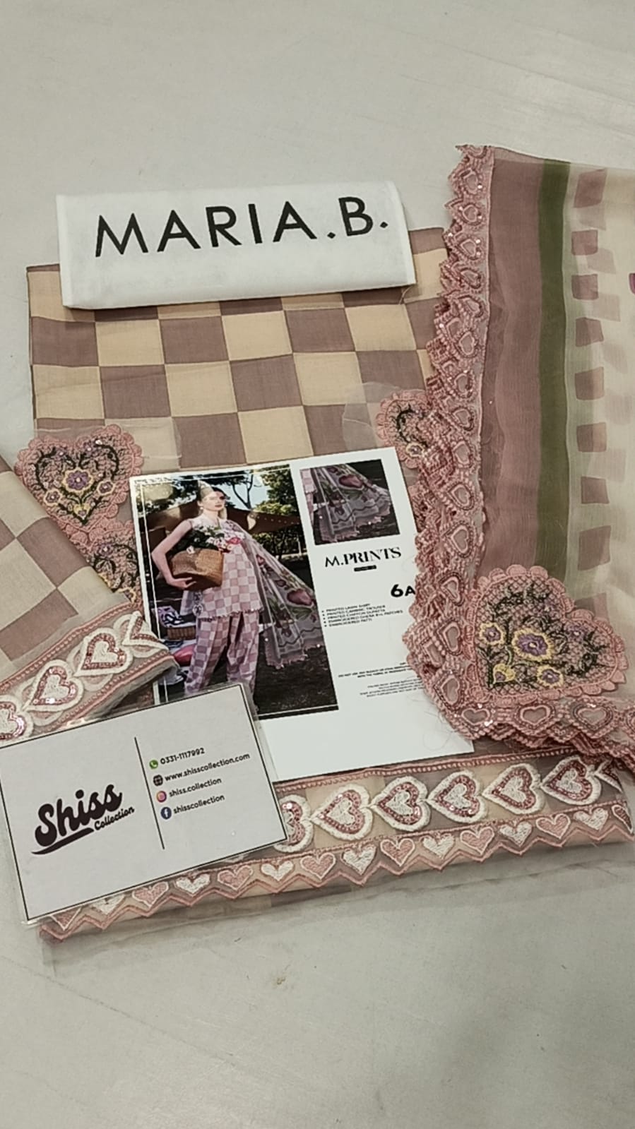 Maria B.Mprint Light Pink Lawn Summer'26 Embroidered 3Piece Unstitched