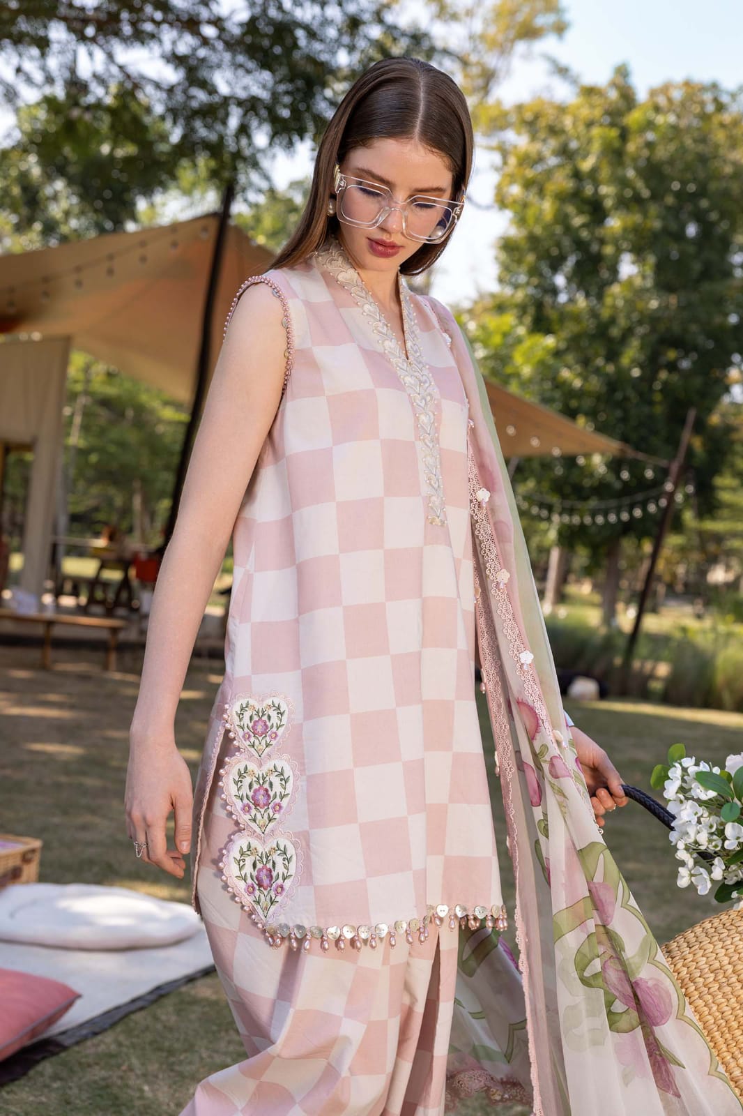 Maria B.Mprint Light Pink Lawn Summer'26 Embroidered 3Piece Unstitched
