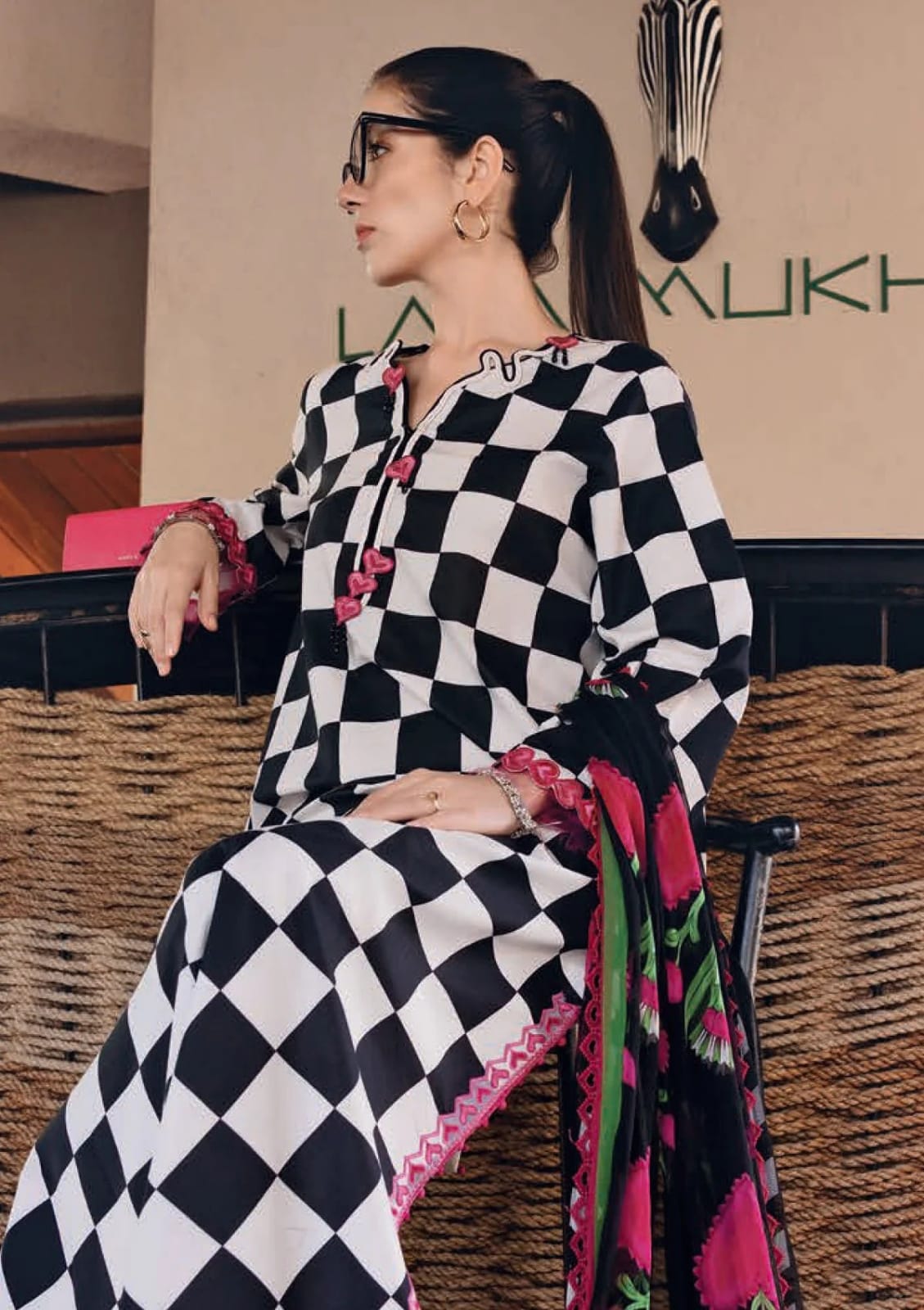 Maria B.Mprint Black Lawn Summer'26 Embroidered 3Piece Unstitched