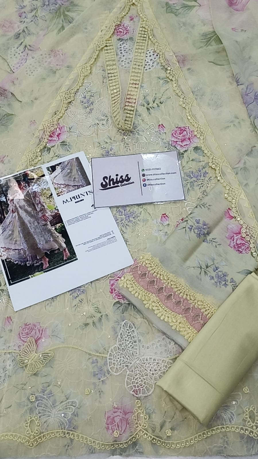 Maria B Butterfly Lemon Lawn Summer'26 Embroidered 3Piece Unstitched