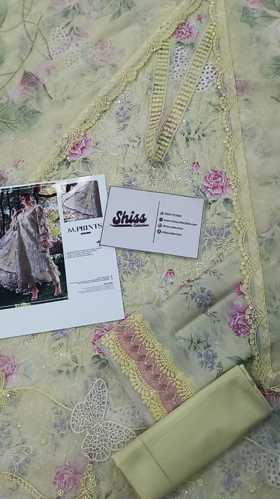 Maria B Butterfly Lemon Lawn Summer'26 Embroidered 3Piece Unstitched