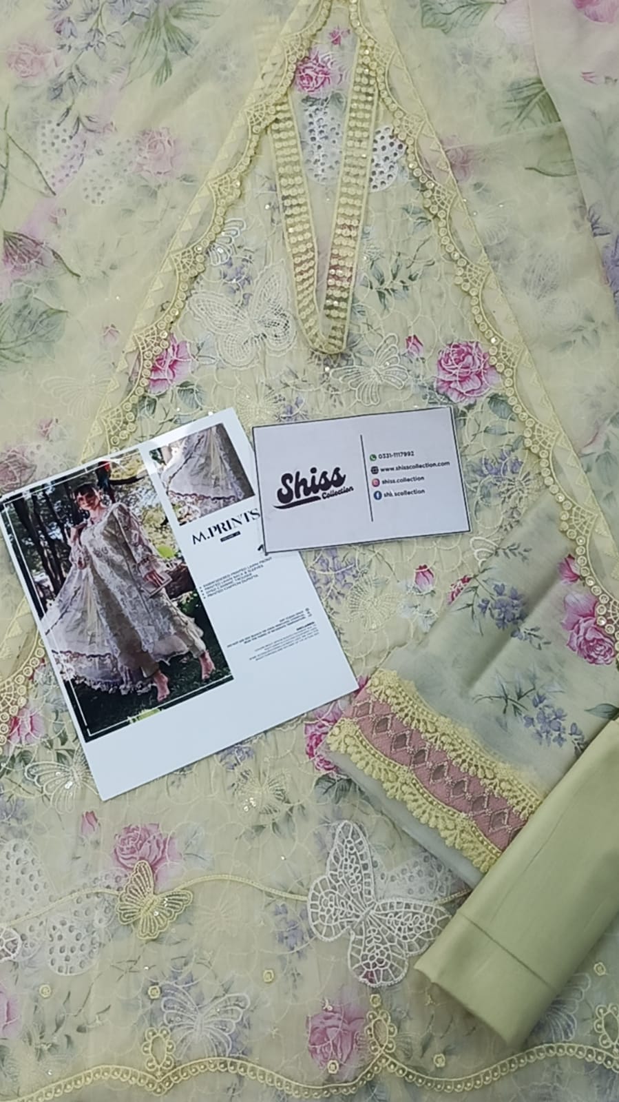 Maria B Butterfly Lemon Lawn Summer'26 Embroidered 3Piece Unstitched