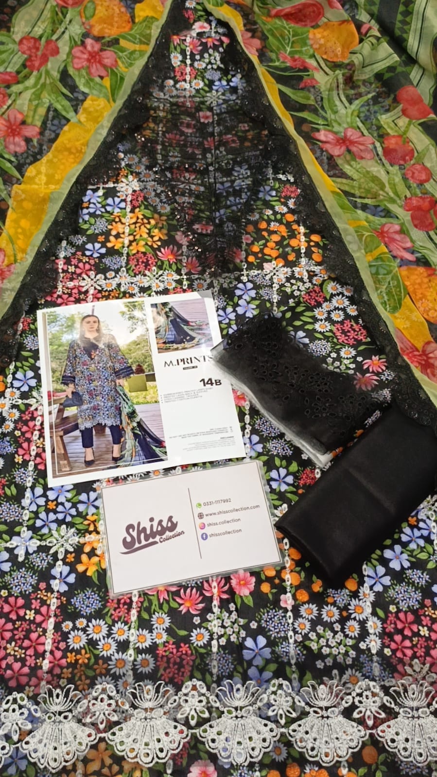 Maria B.Mprint 14-B Black Lawn Summer'26 Embroidered 3Piece Unstitched