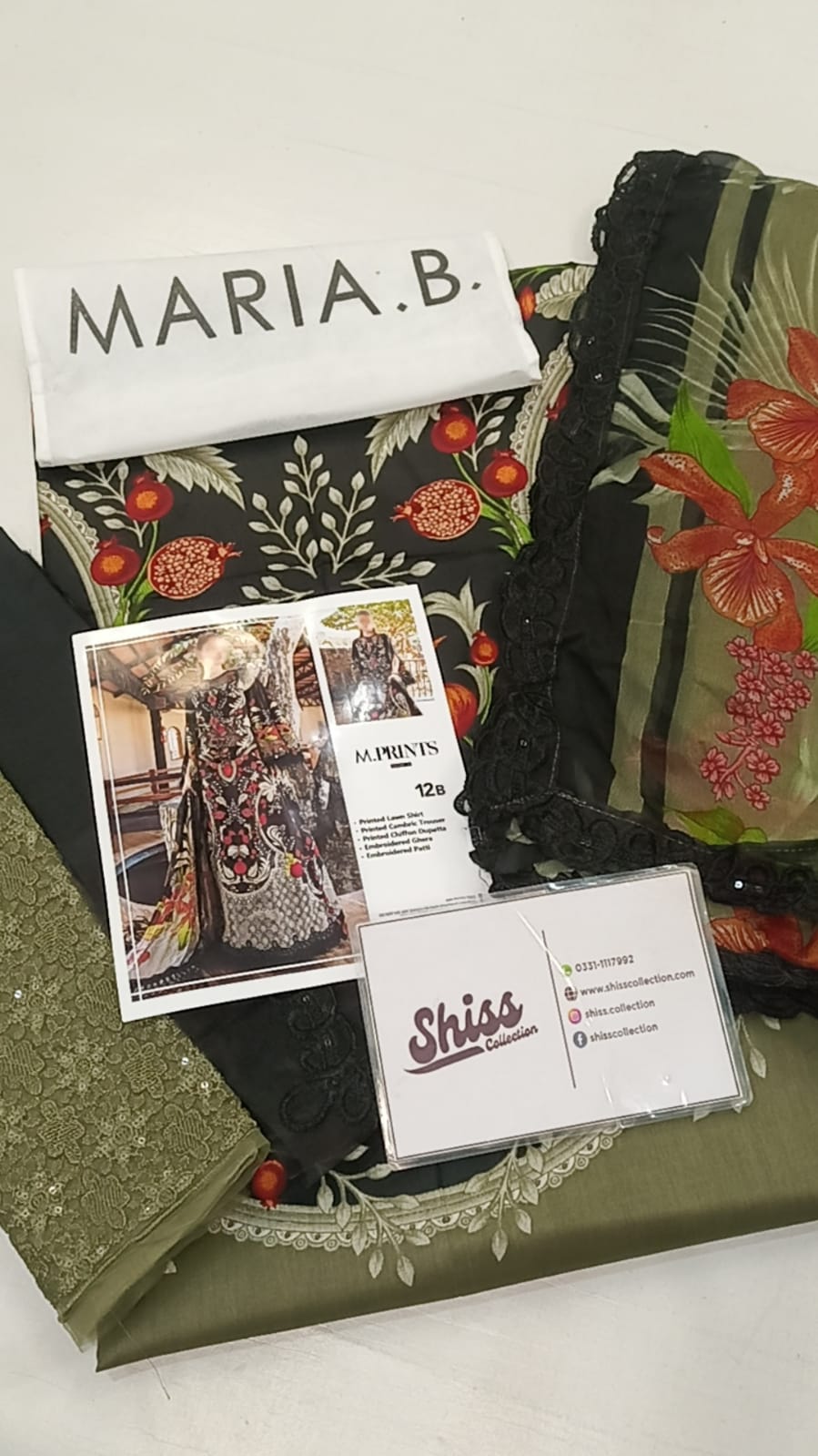 Maria B.Mprint 12-B Black Lawn Summer'26 Embroidered 3Piece Unstitched