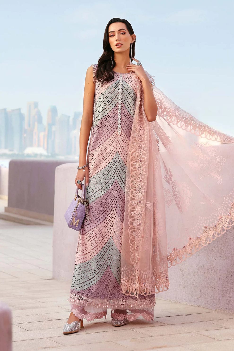Maria B Luxury Lawn Chiikankari Multi 3 piece Unstitched