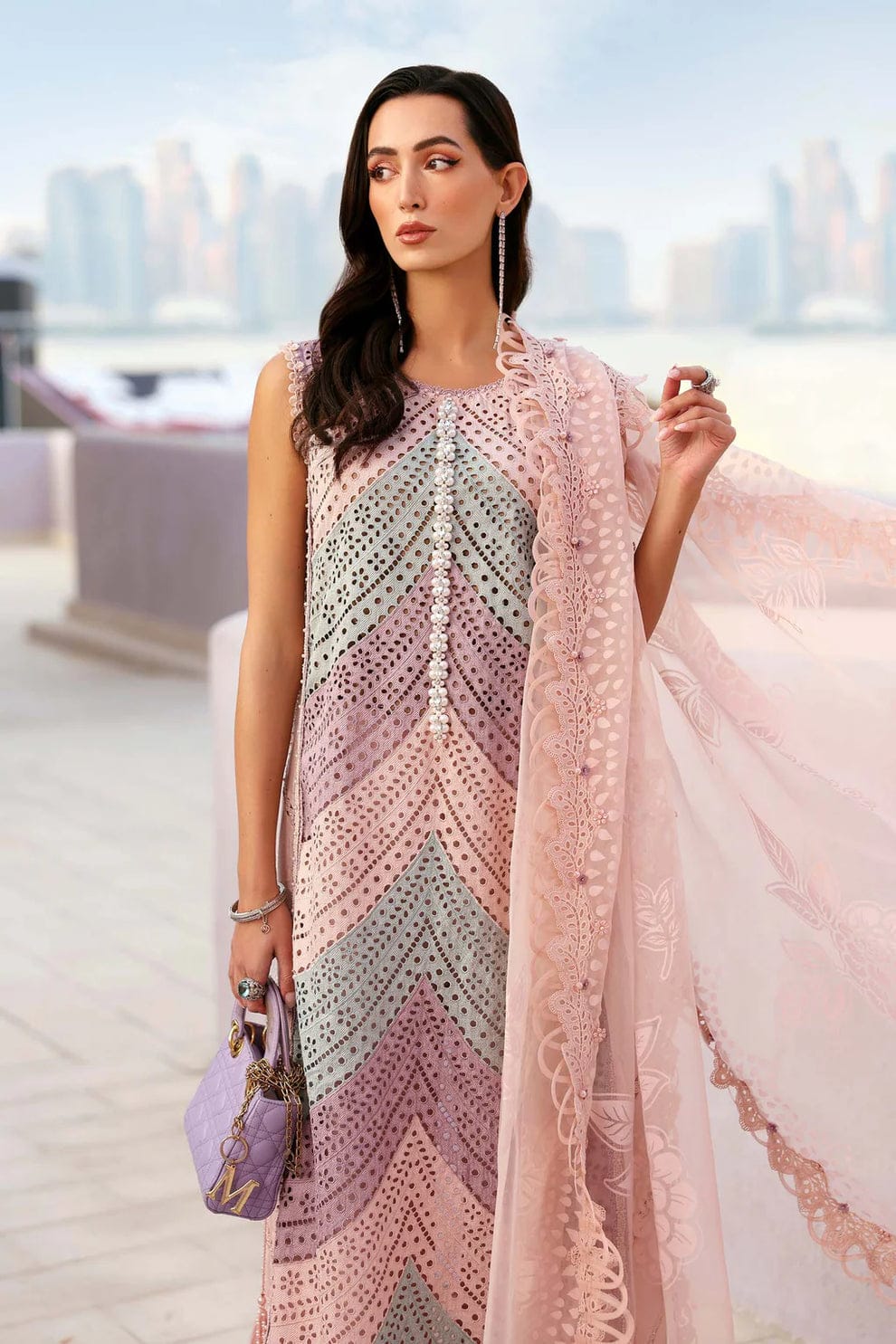 Maria B Luxury Lawn Chiikankari Multi 3 piece Unstitched