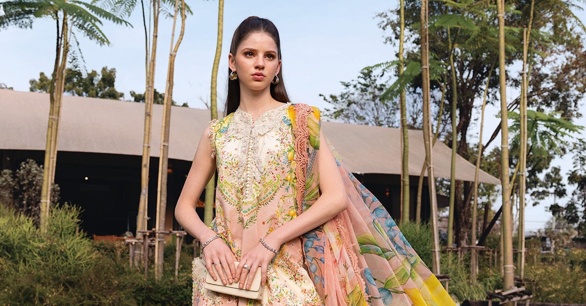 Maria B Pink 8-A Digital Print Lawn Summer'26 Embroidered 3Piece Unstitched