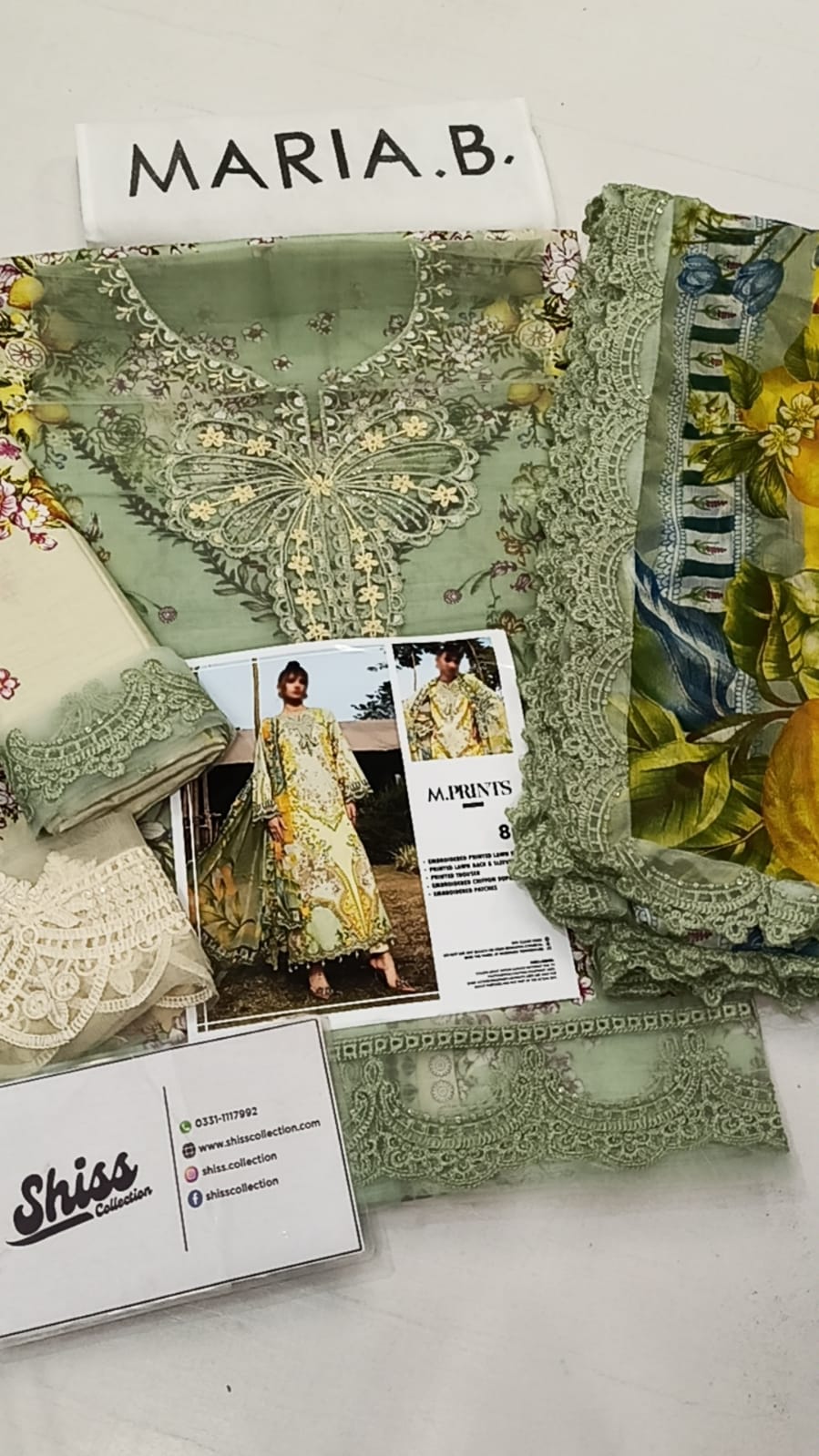 Maria B Yellow 8-B Digital Print Lawn Summer'26 Embroidered 3Piece Unstitched