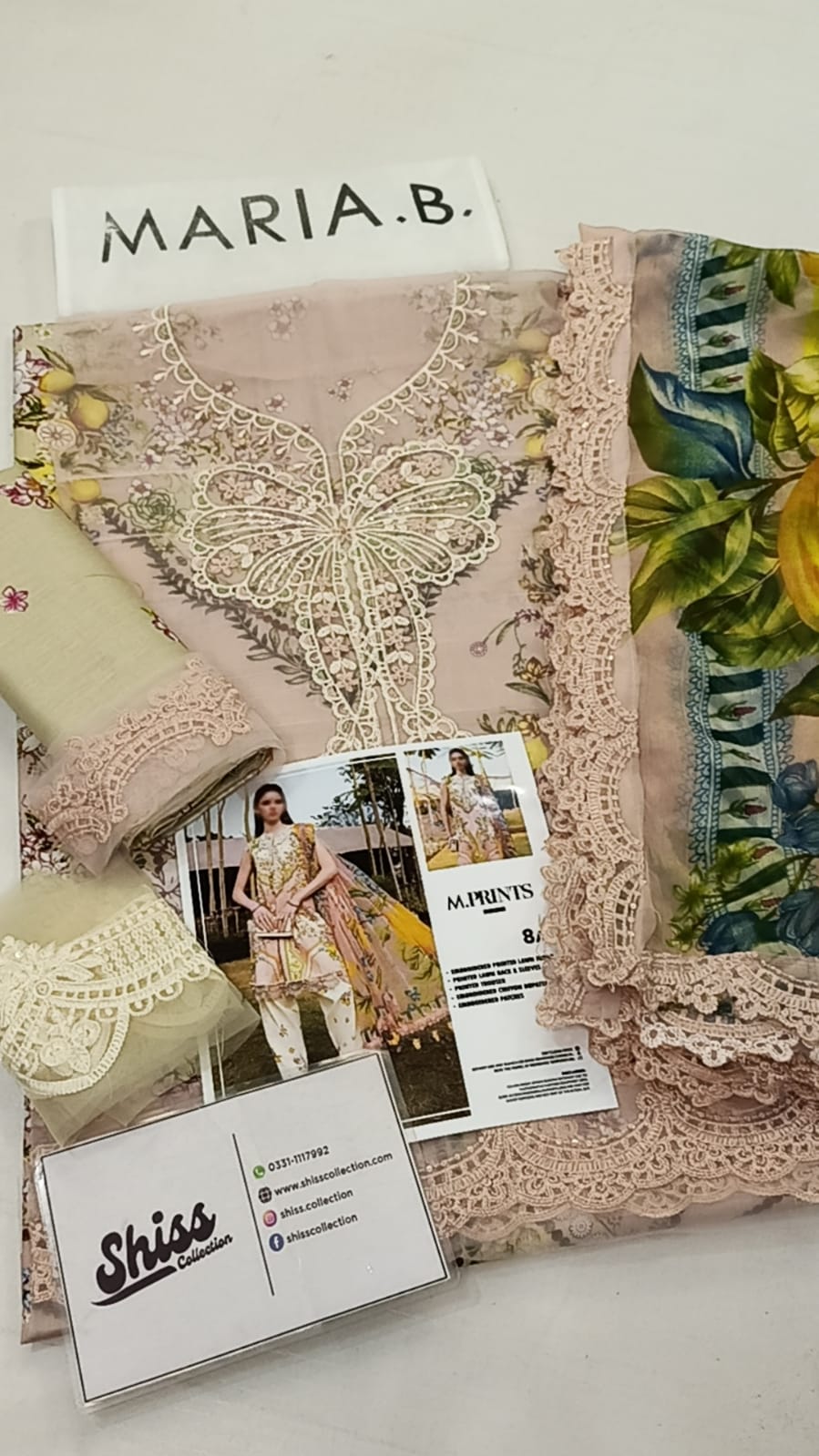 Maria B Pink 8-A Digital Print Lawn Summer'26 Embroidered 3Piece Unstitched