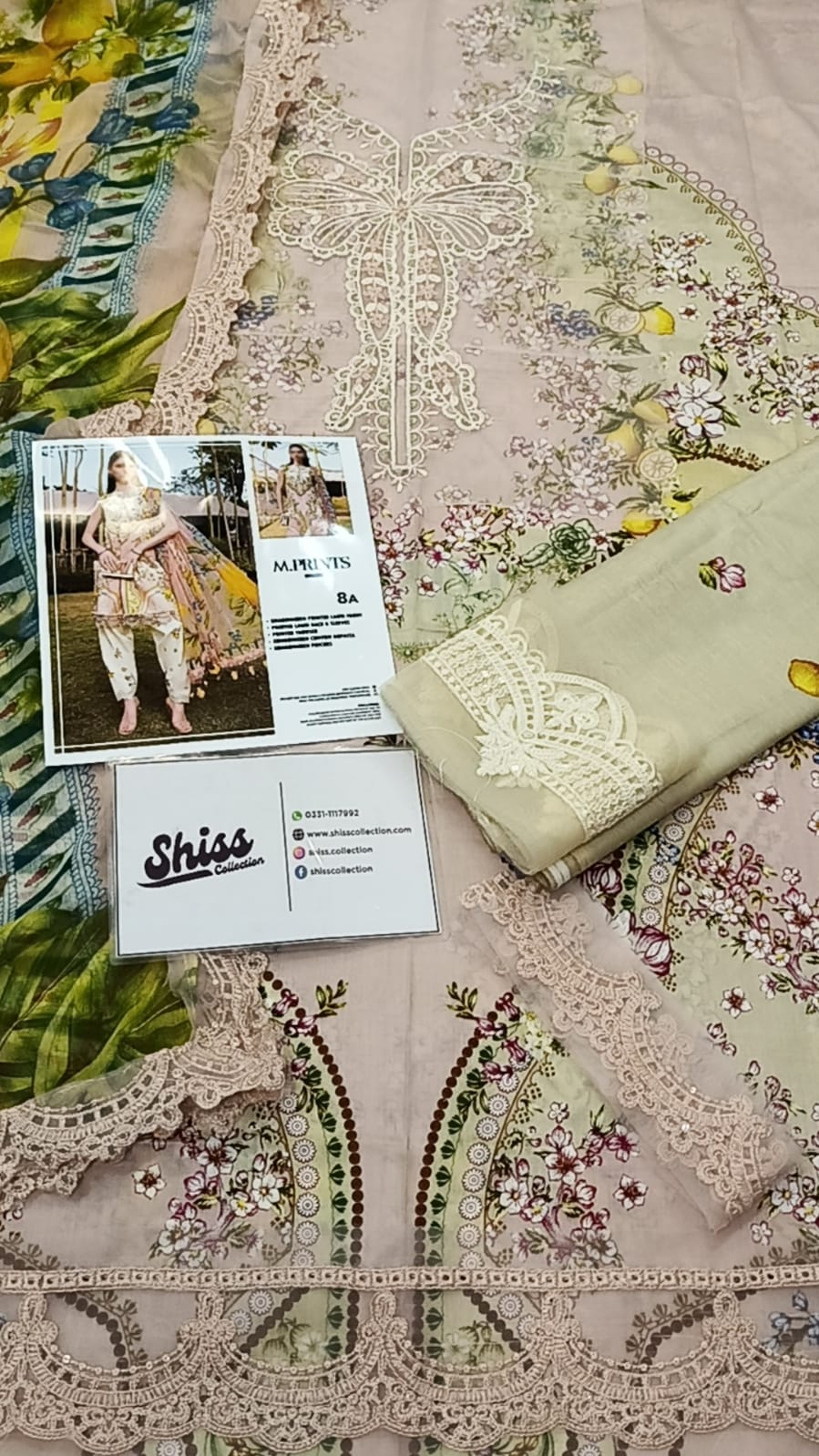 Maria B Pink 8-A Digital Print Lawn Summer'26 Embroidered 3Piece Unstitched