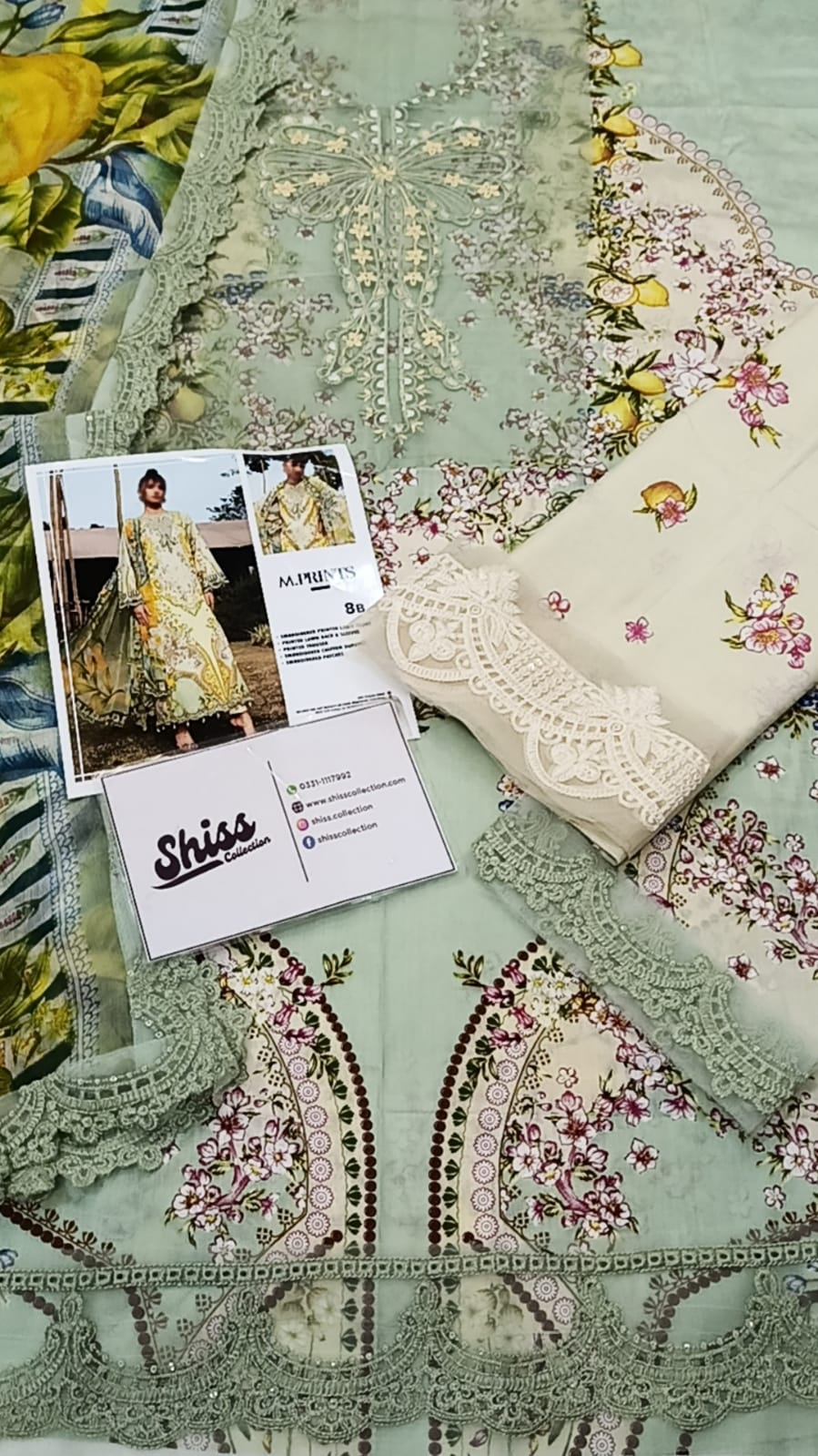Maria B Yellow 8-B Digital Print Lawn Summer'26 Embroidered 3Piece Unstitched
