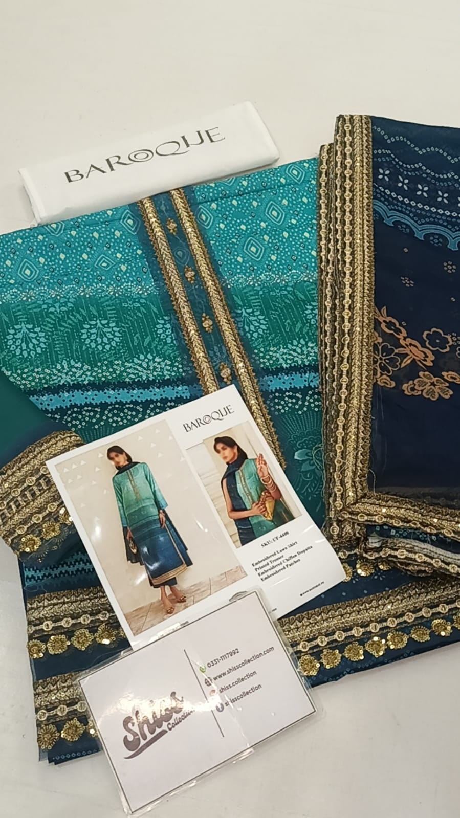 Baroque UF-4400 Luxury Lawn Printed Embroidery 3 picec Unstitched