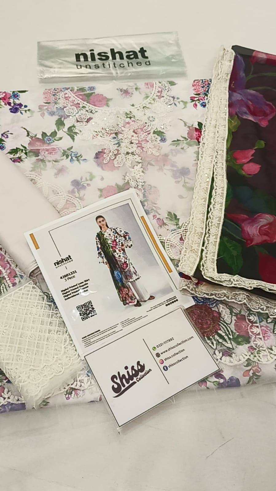 Nishat Digital Printed Lawn Embroidery 3 Piece Unstitched