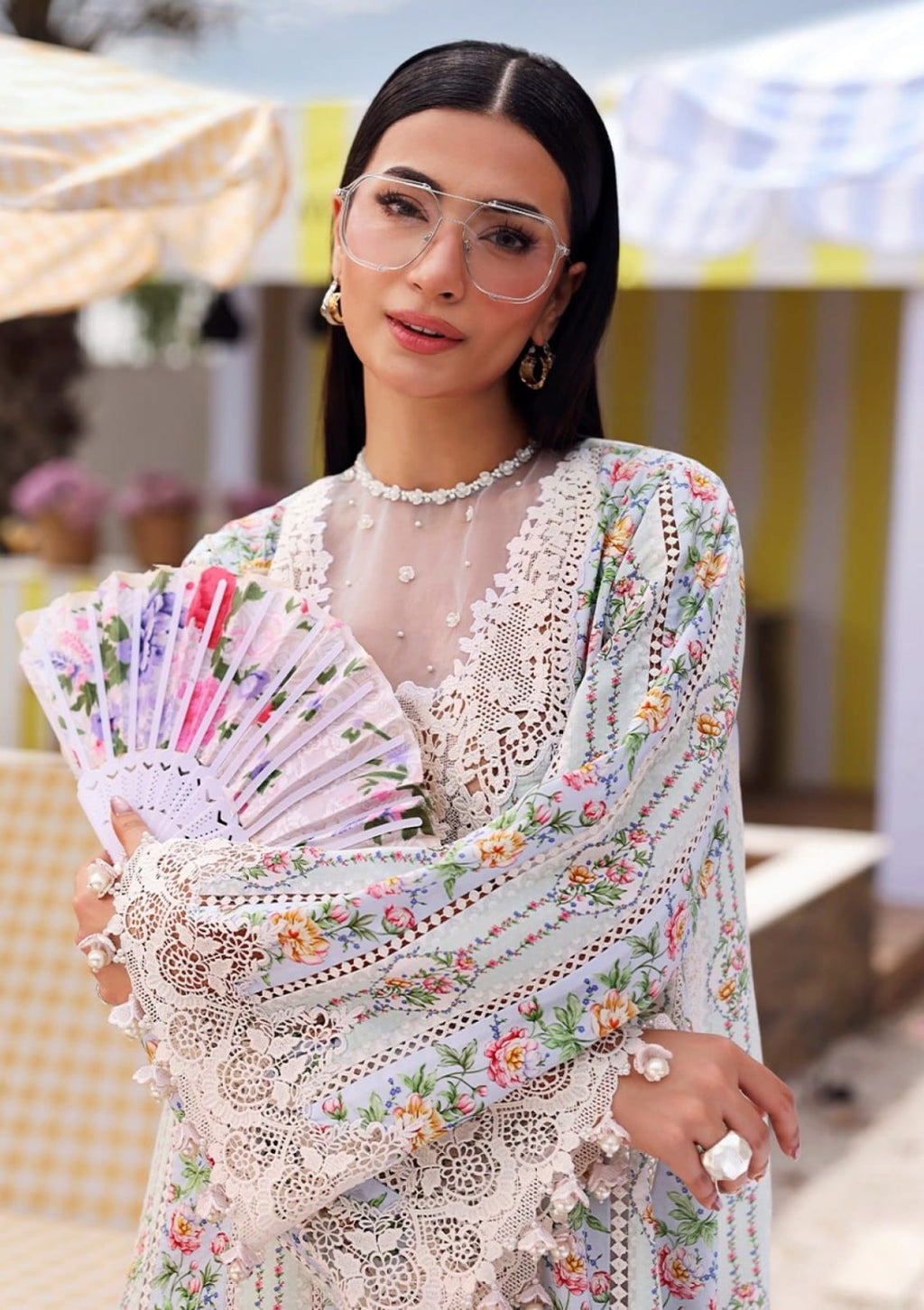 Maria B 10-B Blue Full Printed Lawn Summer'26 Embroidered 3Piece Unstitched