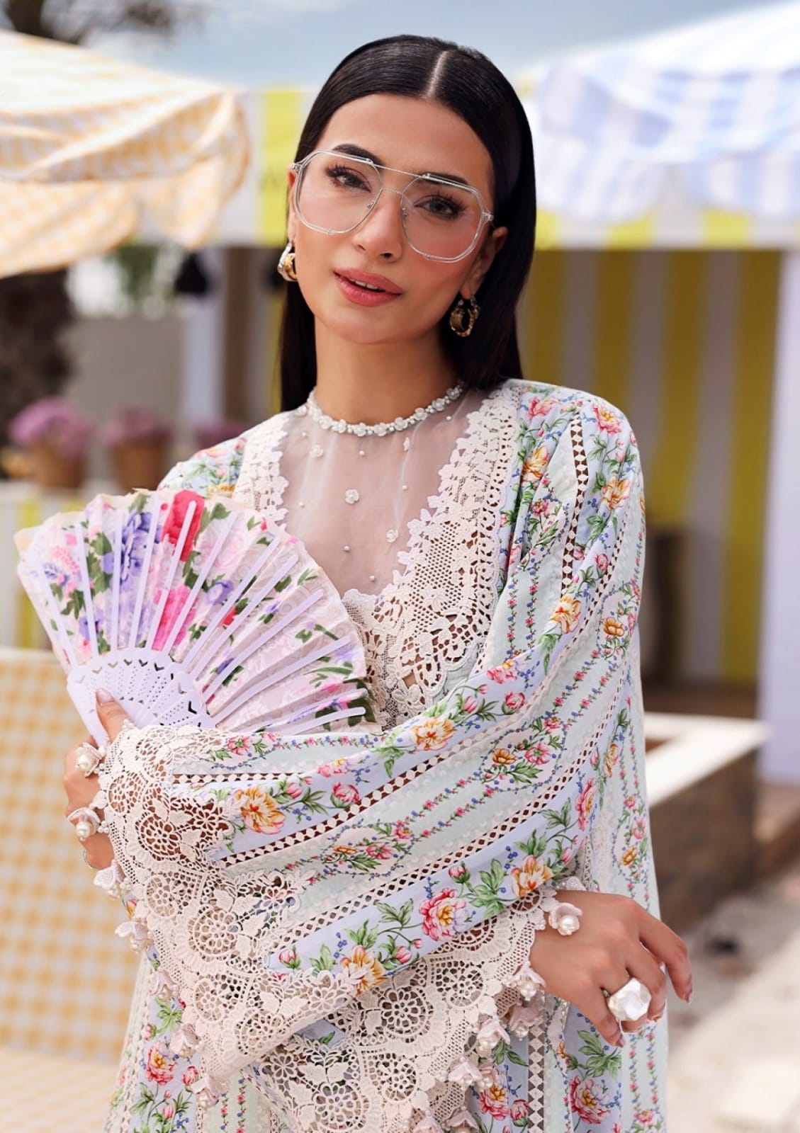 Maria B 10-B Blue Full Printed Lawn Summer'26 Embroidered 3Piece Unstitched