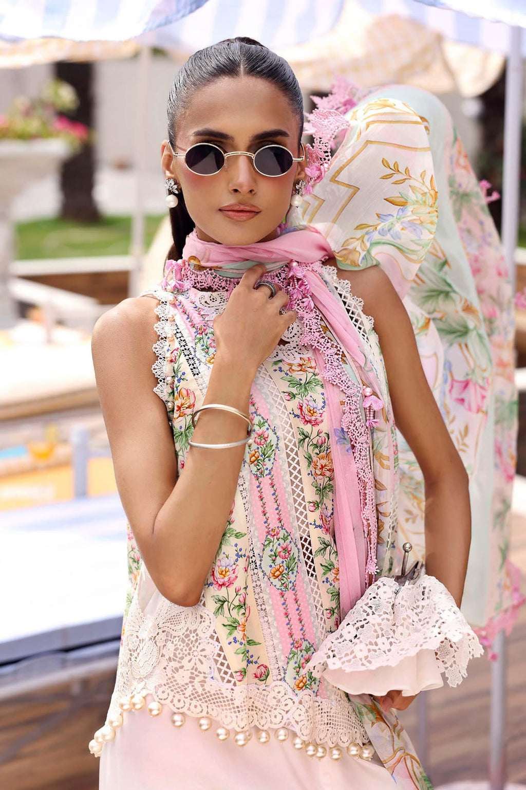 Maria B 10-B Pink Full Printed Lawn Summer'26 Embroidered 3Piece Unstitched