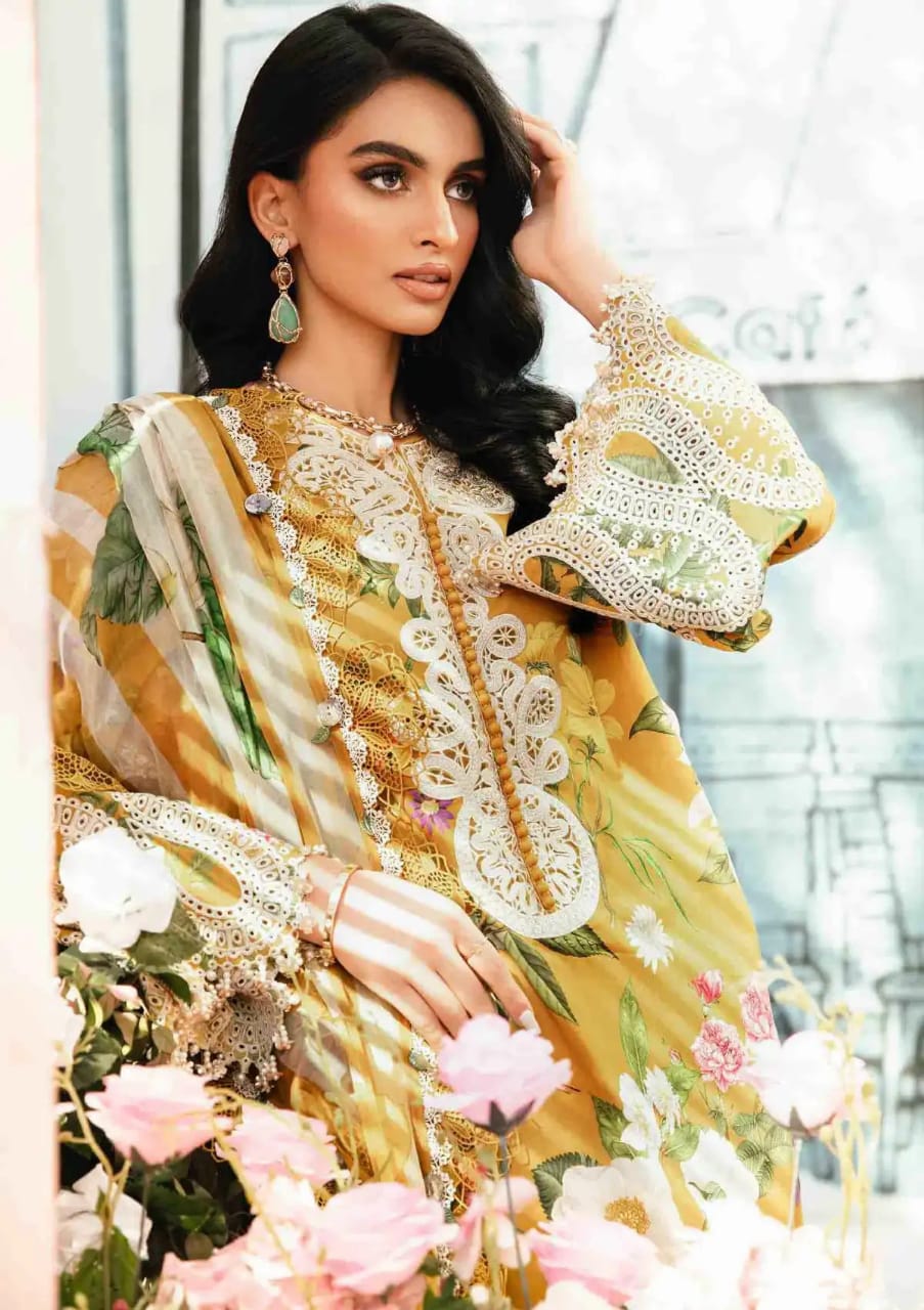 Maria B 2604 B Yellow New Arrival Lawn Emb 3pc Unstitched SC-1318