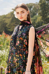 Maria B Black Multi Lawn Embroidery 3pc Unstitched SC-1283