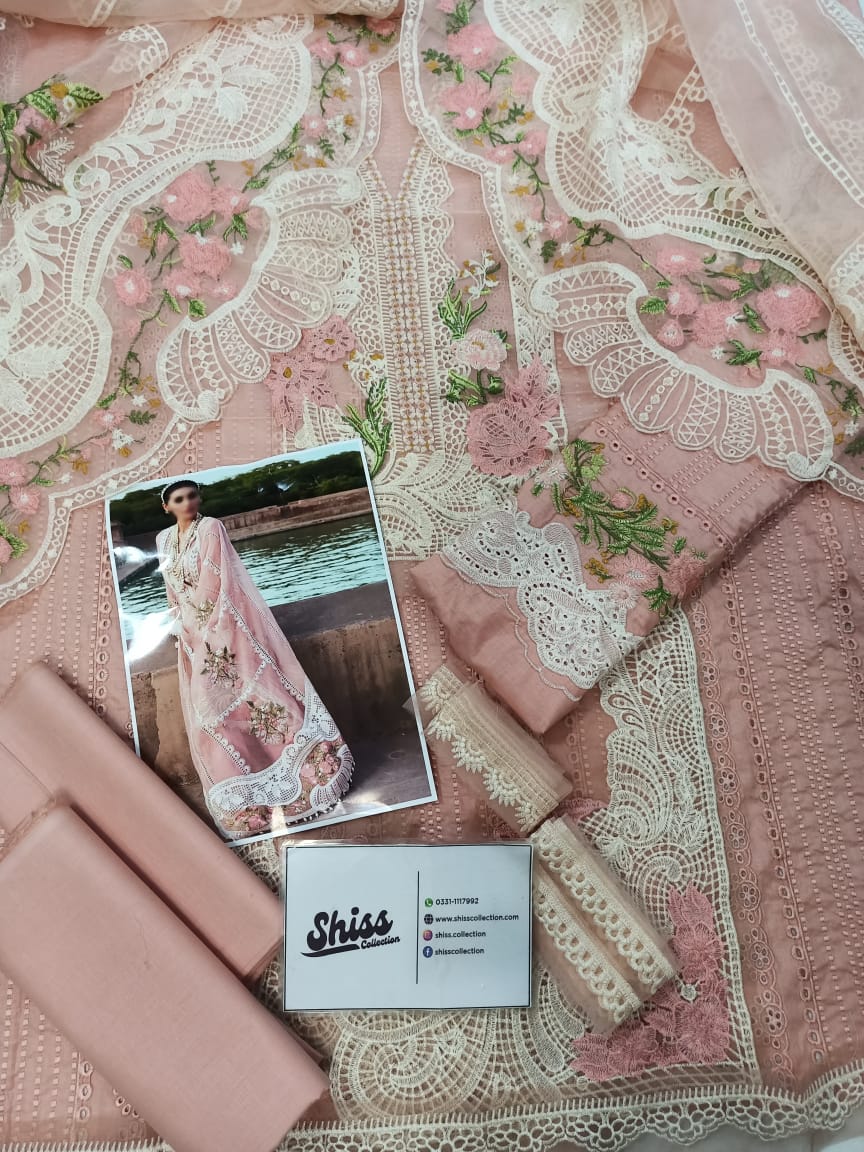 CRIMSON PEACH CHIKANKARI LAWN EMBROIDERY DRESS SC 1070