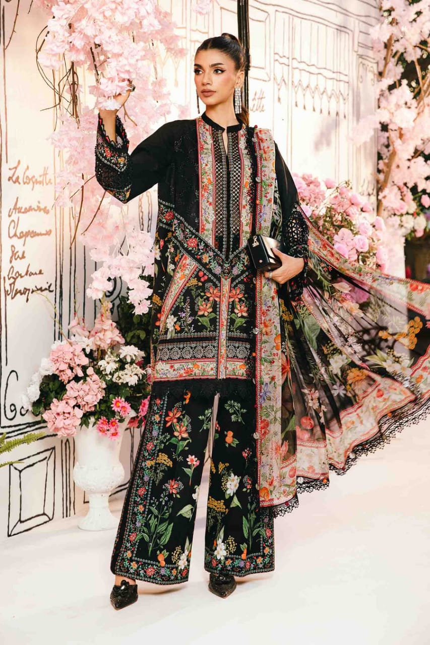 Maria B 2610-B Black New Arrival Lawn Emb 3pc Unstitched SC-1310