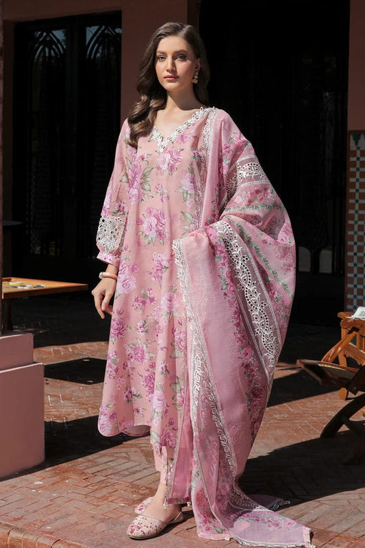 BAROQUE PINK PURE LAWN EMBROIDERY DRESS