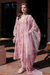 BAROQUE PINK PURE LAWN EMBROIDERY DRESS 3PC