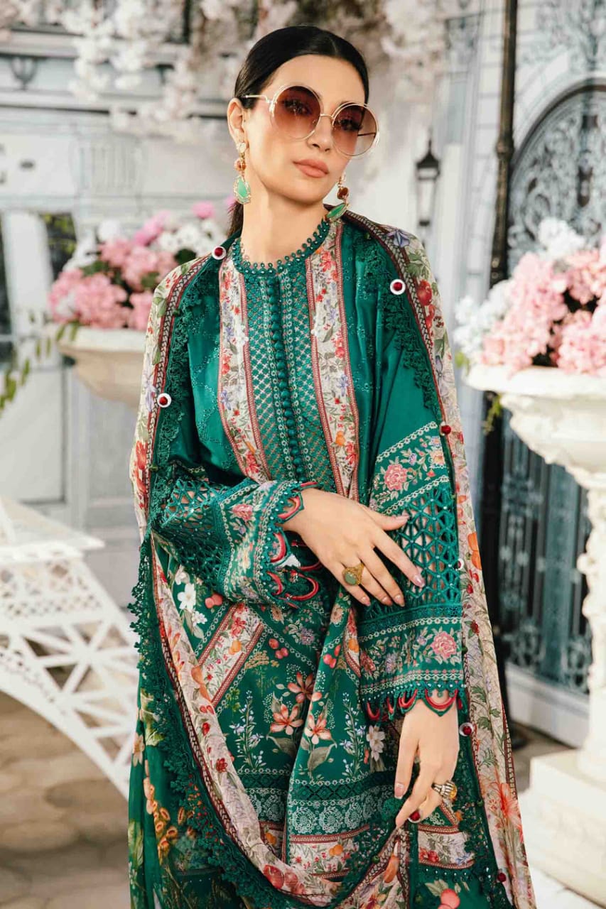 Maria B 2610-A Green New Arrival Lawn Emb 3pc Unstitched SC-1309