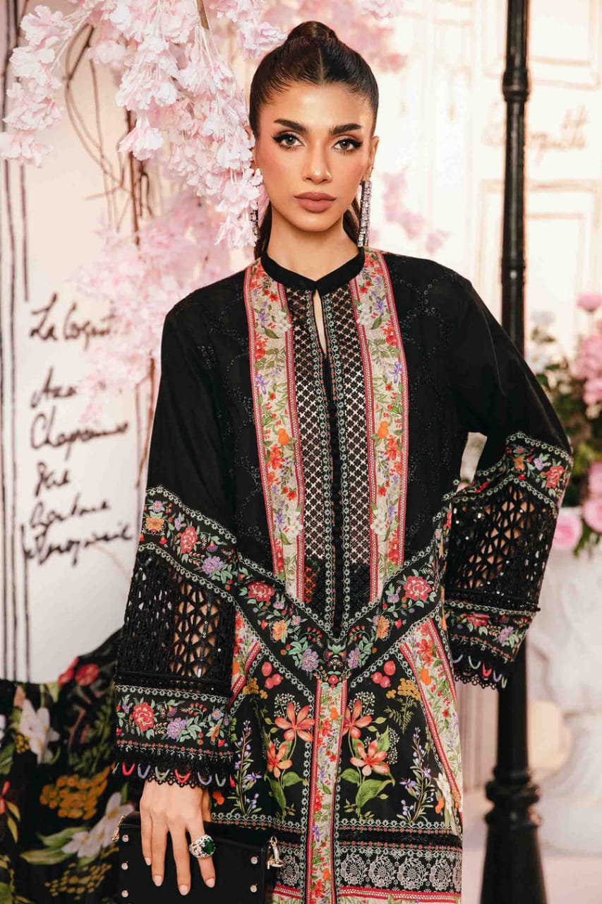 Maria B 2610-B Black New Arrival Lawn Emb 3pc Unstitched SC-1310