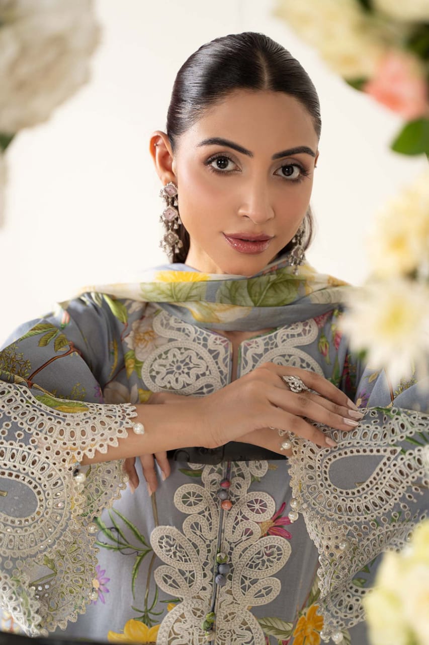 Maria B 2604 A Gray New Arrival Lawn Emb 3pc Unstitched SC-1319