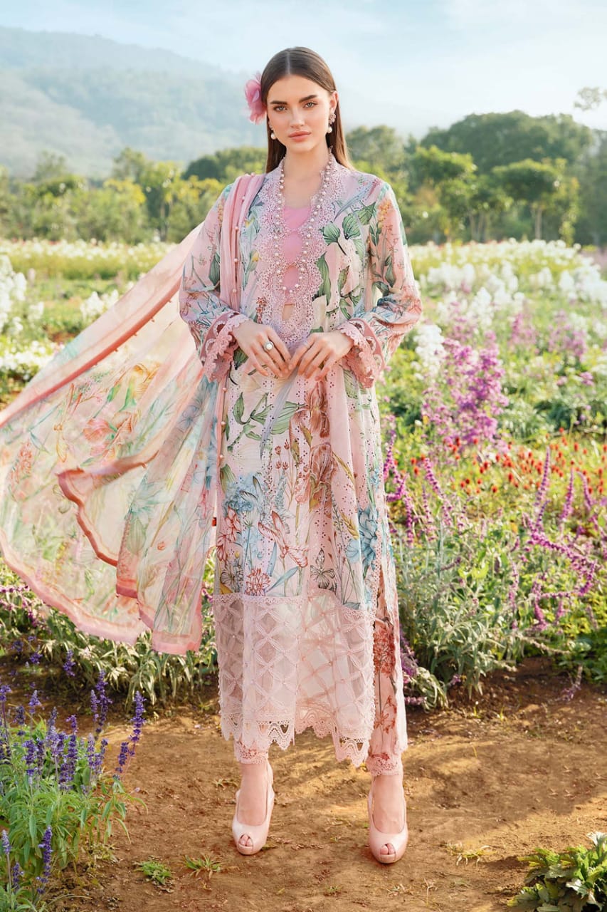 Maria B Light Pink Lawn Embroidery 3pc Unstitched SC-1286