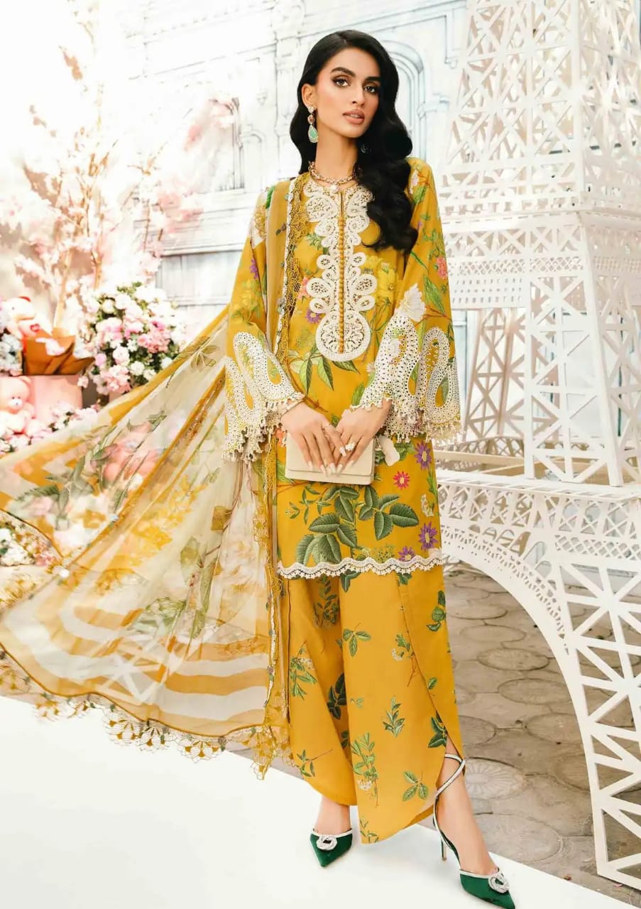 Maria B 2604 B Yellow New Arrival Lawn Emb 3pc Unstitched SC-1318