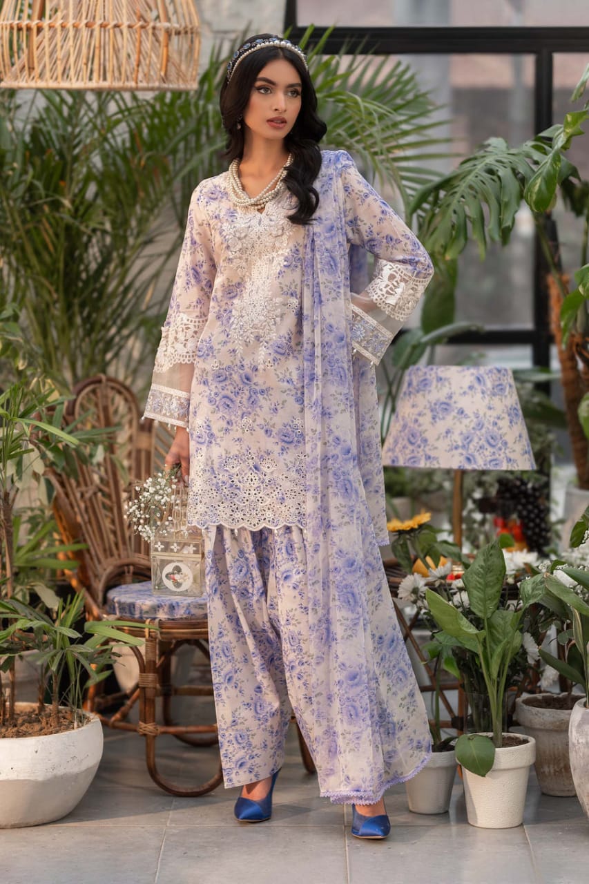 Maria B Peach Printed Lawn Embroidery 3pc Unstitched SC-1268