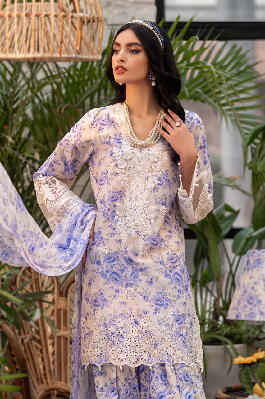 Maria B Peach Printed Lawn Embroidery 3pc Unstitched SC-1268