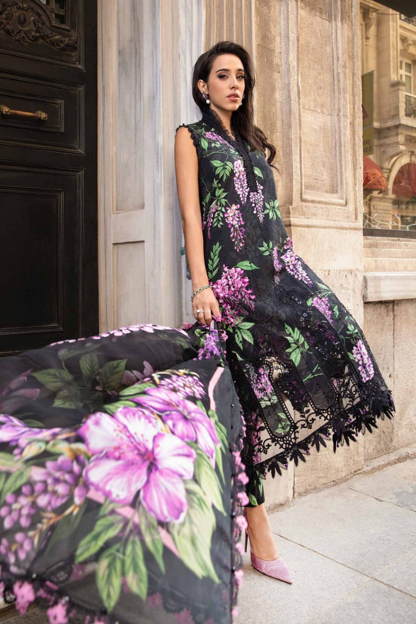 Maria B Black & Purple New Arrival Cambric Collection 3pc SC 1126