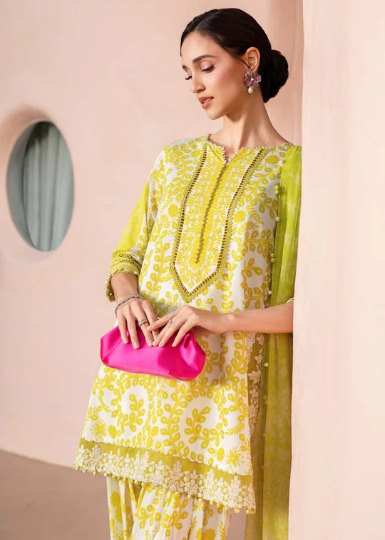Maria B Green Lawn Embroidery 3pc Unstitched Dress SC-1261