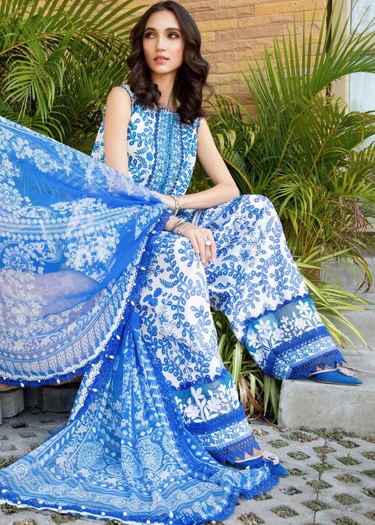 Maria B Blue Lawn Embroidery 3pc Unstitched Dress SC-1262