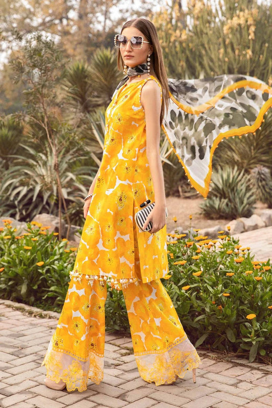 Maria B M.print Yellow New Arrival Embroidery 3pc