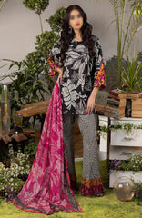 AK Black Pure Lawn Embroidery Summer Collection SC 1010