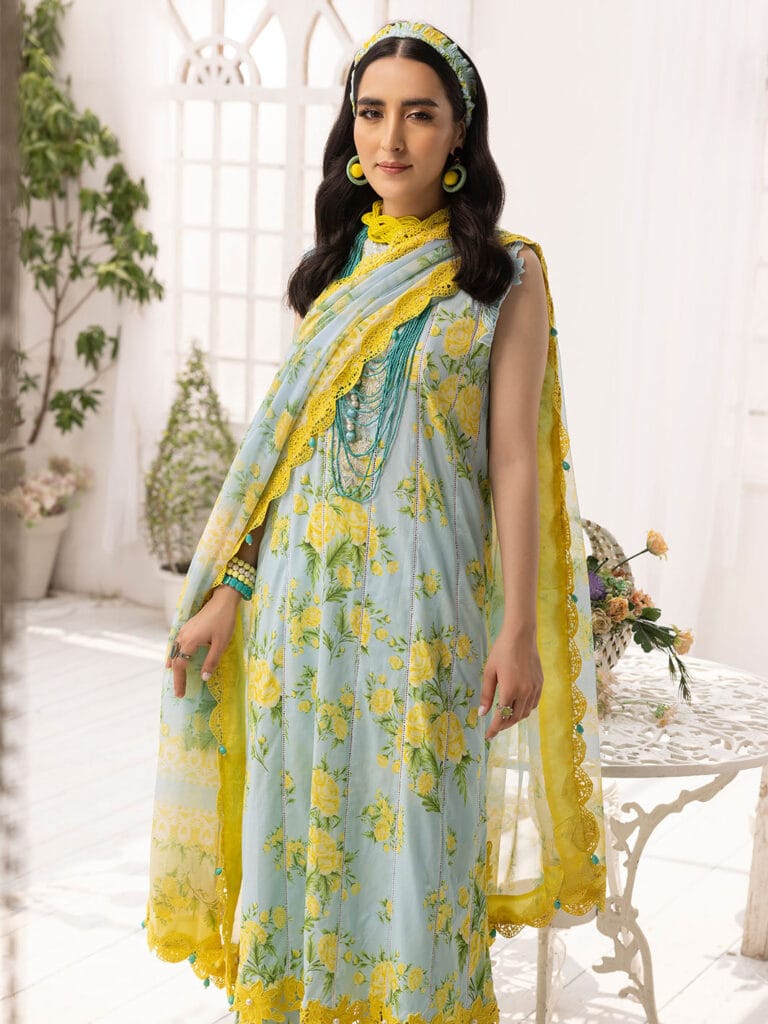 ITTEHAD YELLOW PURE LAWN EMBROIDERY DRESS SC 1088