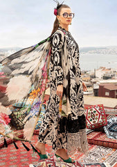 Maria B Lawn Duptta Black Skin Printed Embroidery 3pc Unstitched SC-1269