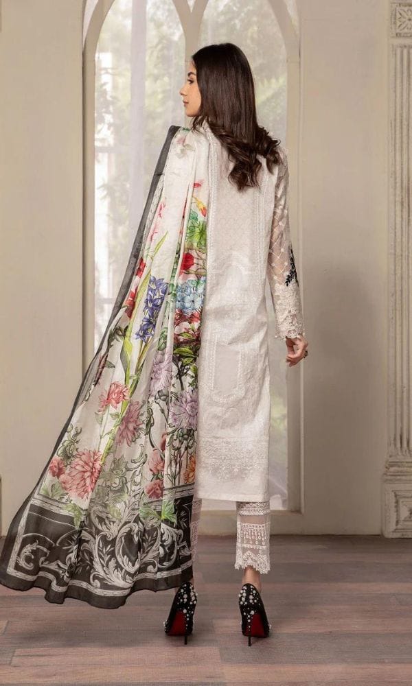 MARIA B SKIN PURE LAWN CHIKANKARI SHIFFLE SC 1191