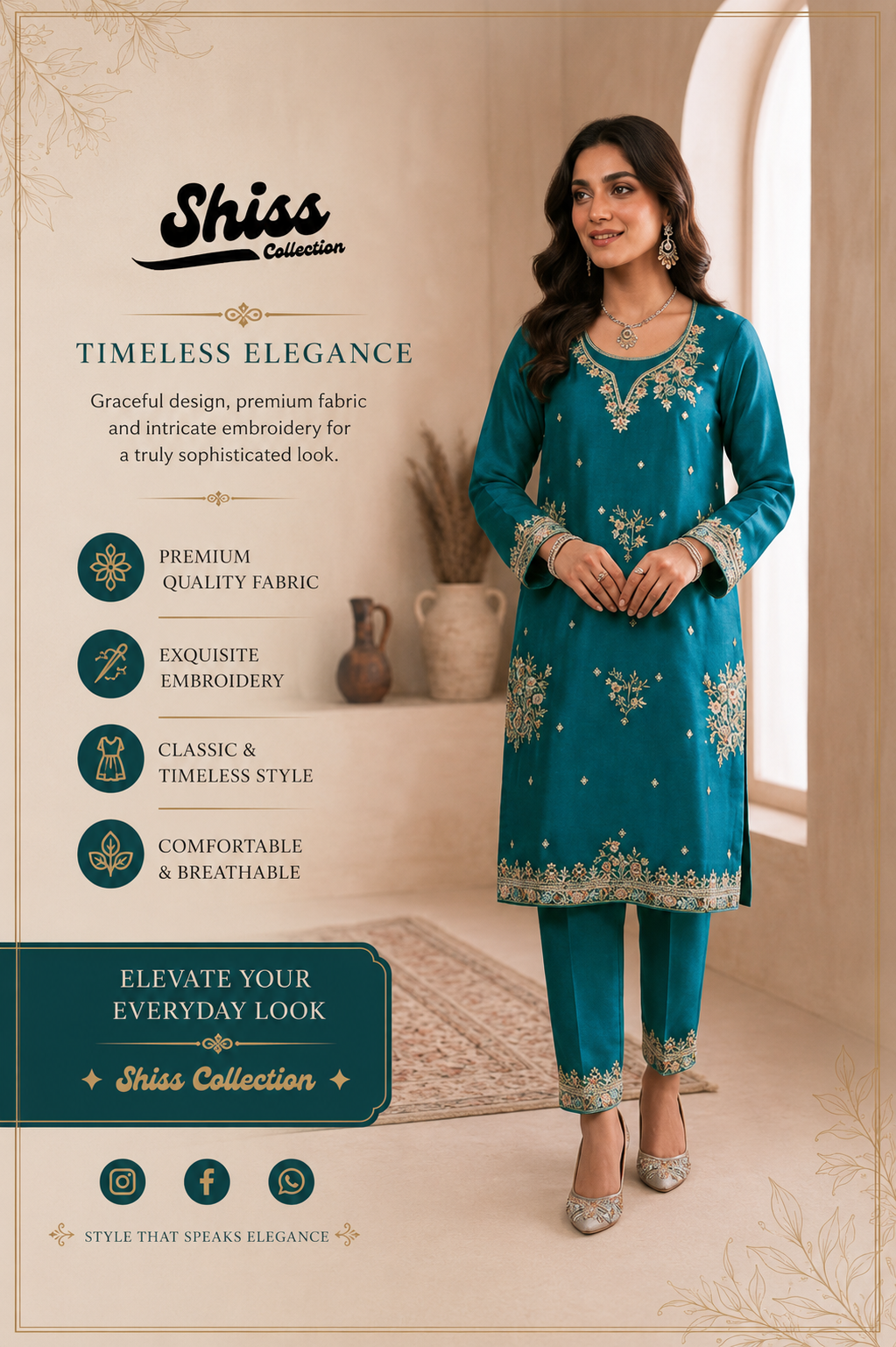 Ethinc Zinc New Arrival Luxury Silk Embroidery 2Piece Unstitched