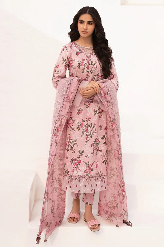 Baroque New Arrival Pink Embroidery Dress Pure Lawn 3pc