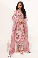 Baroque New Arrival Pink Embroidery Dress Pure Lawn 3pc SC 1050