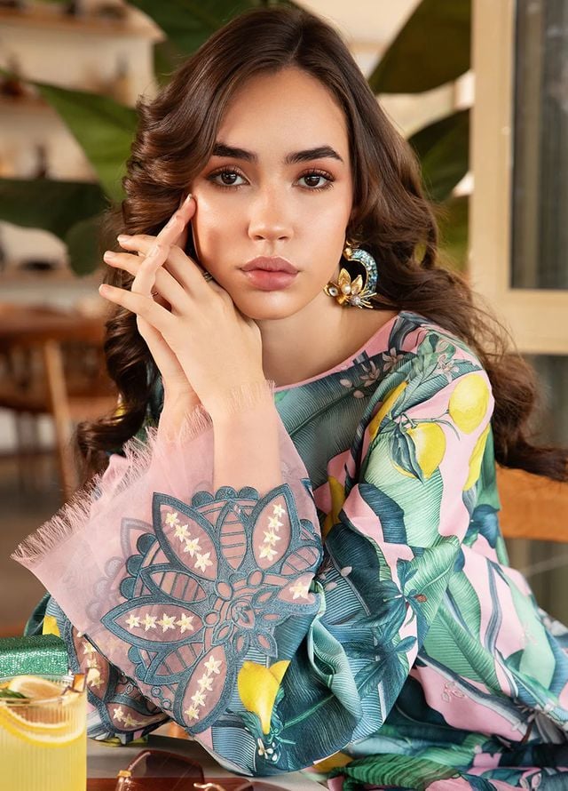 Maria B Lawn Printed Embroidery Dress 3pc Unstitched 3-B SC-1297