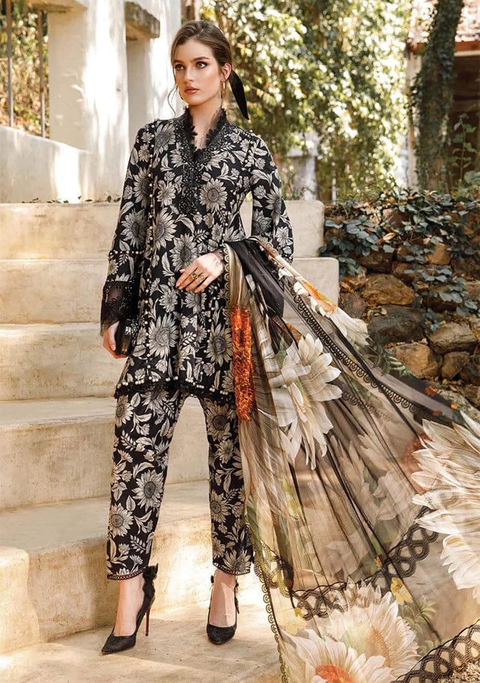 Maria B Black Printed Lawn Embroidery 3pc Unstitched SC-1266