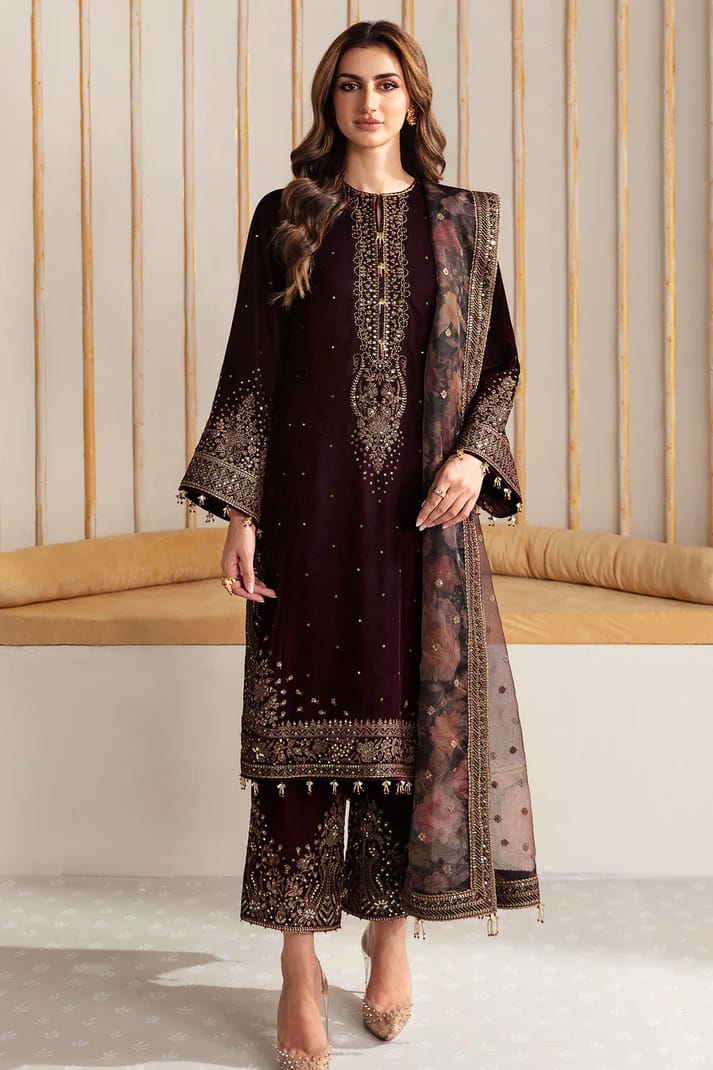 Jazmin Maroon Formal Collection Velvet SC 1100