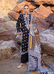 ZAINAB CHOTTANI BLACK DIGITAL LAWN EMB NEW 3PC DRESS  SC 1238