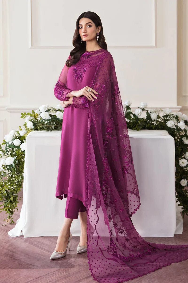 Baroque Magenta Chiffon Formal & Party Wear Collection 4pc SC 1048